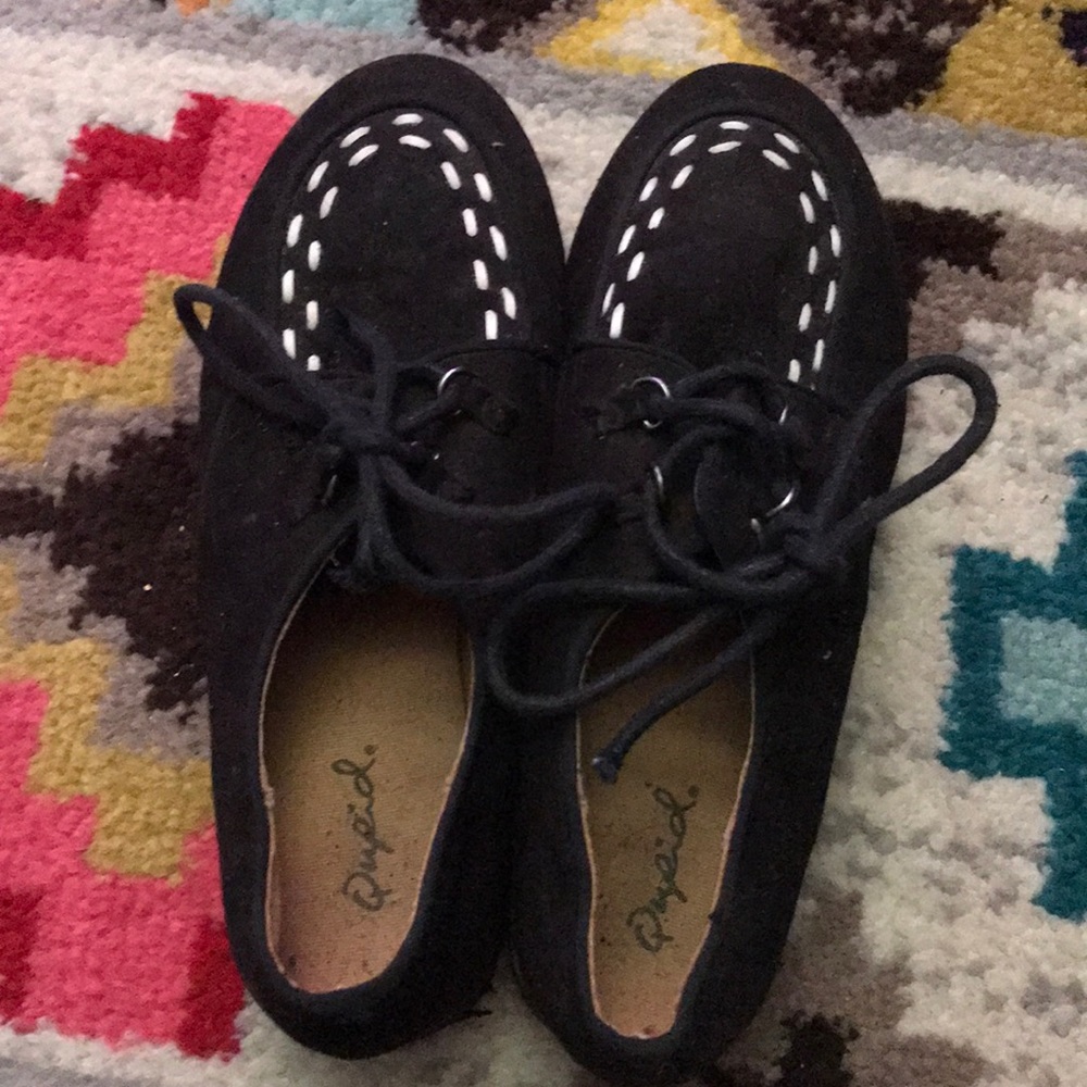 BLACK PLATFORM LACE UP CREEPERS